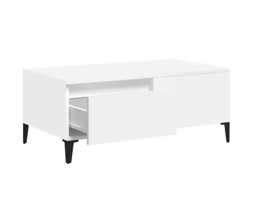 Kafijas Galdiņš, Balts, 90X50X36,5 Cm, Inženierijas Koks Vidaxl