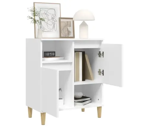 Kumode, Balta, 60X35X70 Cm, Inženierijas Koks Vidaxl