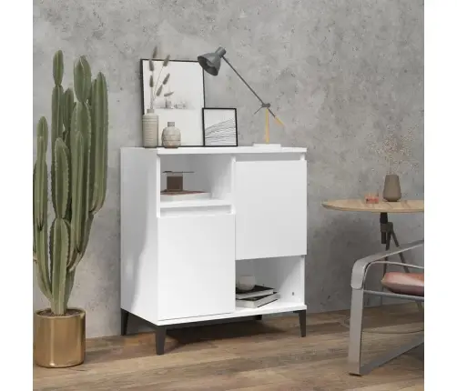 Kumode, Balta, 60X35X70 Cm, Inženierijas Koks Vidaxl