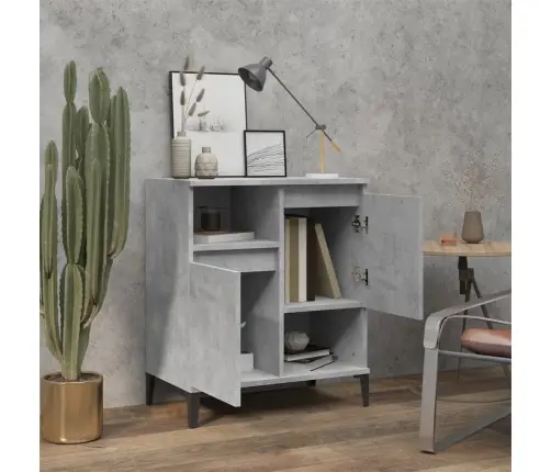 Plaukts, Betona Pelēks, 60X35X70 Cm, Inženierijas Koks Vidaxl