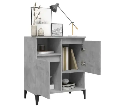 Plaukts, Betona Pelēks, 60X35X70 Cm, Inženierijas Koks Vidaxl