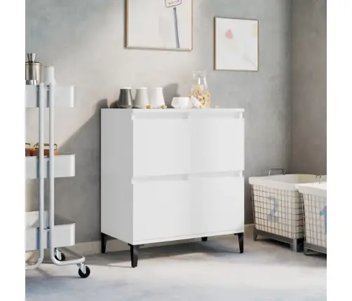 Kumode, Balta, 60X35X70 Cm, Inženierijas Koks Vidaxl