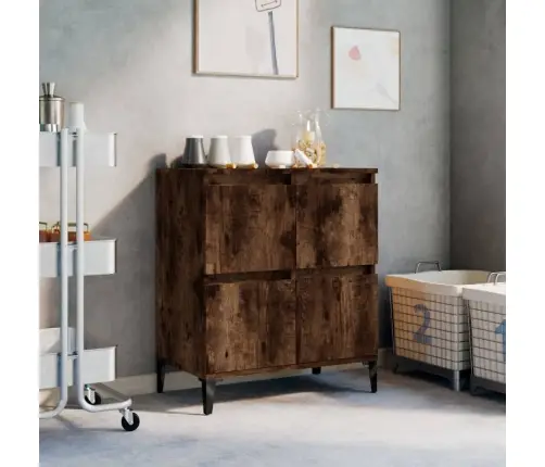 Šoninė Spintelė, Dūminio Ąžuolo, 60X35X70cm Apdirbta Mediena