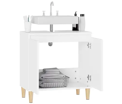 Spintelė Praustuvui, Balta, 58X33X60cm Apdirbta Mediena