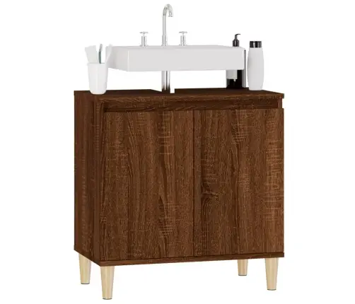 Spintelė Praustuvui, Ruda Ąžuolo, 58X33X60cm Apdirbta Mediena