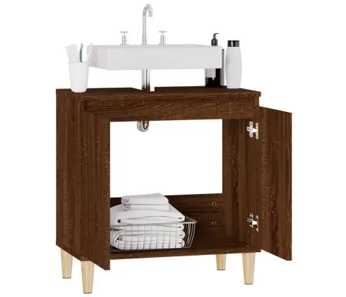 Spintelė Praustuvui, Ruda Ąžuolo, 58X33X60cm Apdirbta Mediena