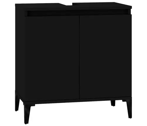 Spintelė Praustuvui, Juoda, 58X33X60cm Apdirbta Mediena