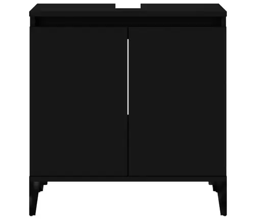 Spintelė Praustuvui, Juoda, 58X33X60cm Apdirbta Mediena