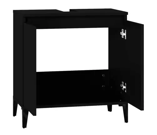 Spintelė Praustuvui, Juoda, 58X33X60cm Apdirbta Mediena