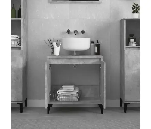 Izlietnes Skapītis, Betonpelēks, 58X33X60 Cm, Inženierijas Koks Vidaxl