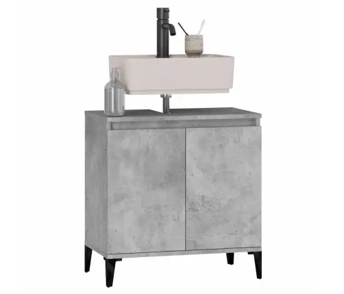 Izlietnes Skapītis, Betonpelēks, 58X33X60 Cm, Inženierijas Koks Vidaxl