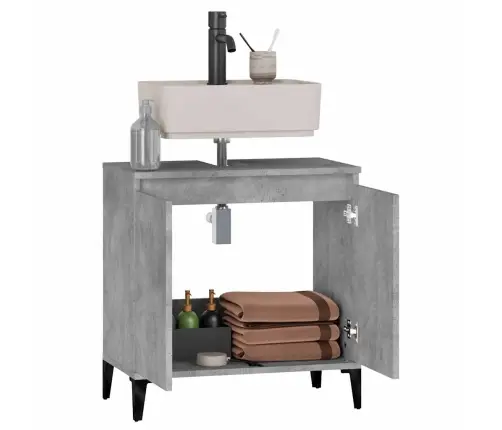 Izlietnes Skapītis, Betonpelēks, 58X33X60 Cm, Inženierijas Koks Vidaxl