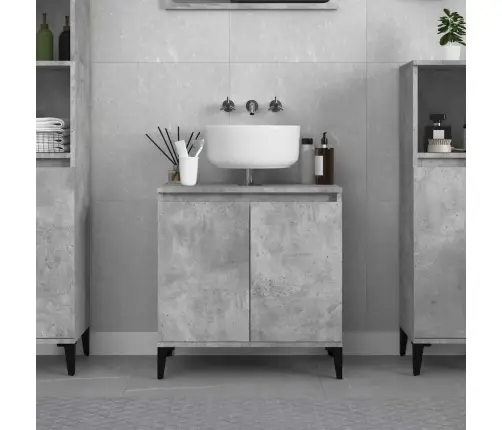 Izlietnes Skapītis, Betonpelēks, 58X33X60 Cm, Inženierijas Koks Vidaxl