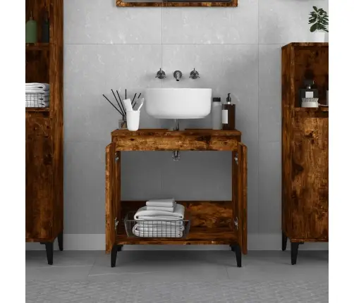 Izlietnes Skapītis, Ozolkoka, 58X33X60 Cm, Inženierijas Koks Vidaxl