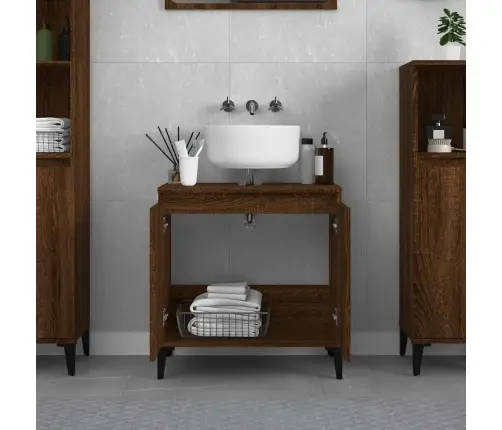 Izlietnes Skapītis, 58X33X60 Cm, Inženierijas Koks, Ozolkoka Vidaxl