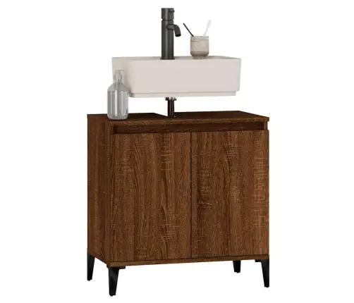 Izlietnes Skapītis, 58X33X60 Cm, Inženierijas Koks, Ozolkoka Vidaxl