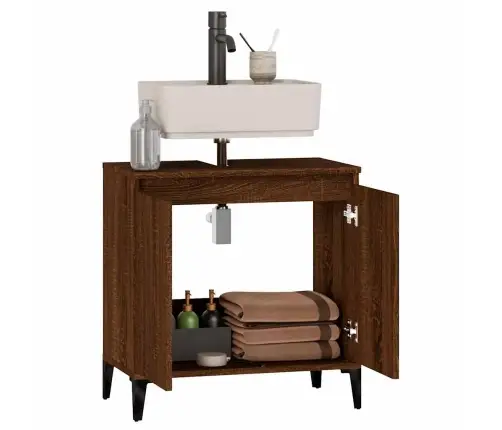 Izlietnes Skapītis, 58X33X60 Cm, Inženierijas Koks, Ozolkoka Vidaxl