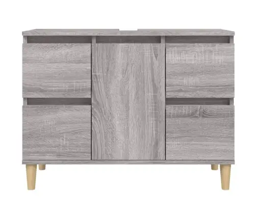 Spintelė Praustuvui, Pilka Ąžuolo, 80X33X60cm Apdirbta Mediena