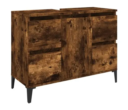 Izlietnes Skapītis, Ozola Krāsā, 80X33X60 Cm, Inženierijas Koks Vidaxl