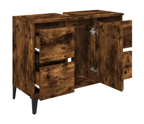 Izlietnes Skapītis, Ozola Krāsā, 80X33X60 Cm, Inženierijas Koks Vidaxl