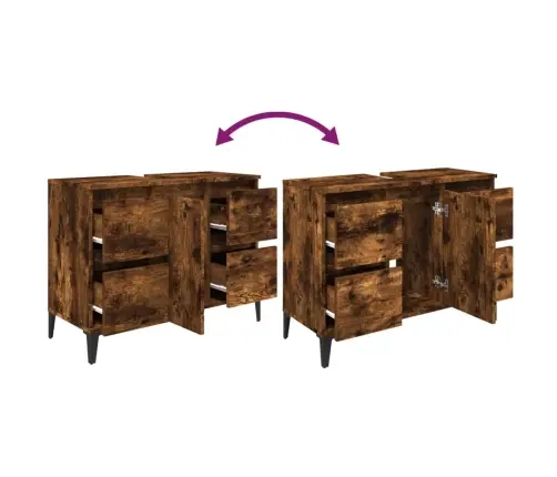 Izlietnes Skapītis, Ozola Krāsā, 80X33X60 Cm, Inženierijas Koks Vidaxl