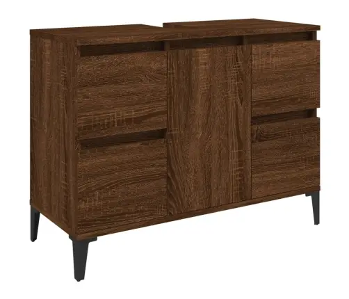 Izlietnes Skapītis, Ozolkoka, 80X33X60 Cm, Inženierijas Koks Vidaxl