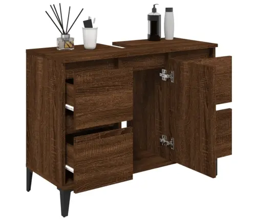 Izlietnes Skapītis, Ozolkoka, 80X33X60 Cm, Inženierijas Koks Vidaxl