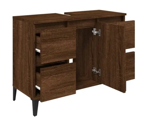 Izlietnes Skapītis, Ozolkoka, 80X33X60 Cm, Inženierijas Koks Vidaxl