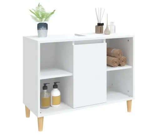 Izlietnes Skapītis, Balts, 80X33X60 Cm, Inženierijas Koks Vidaxl