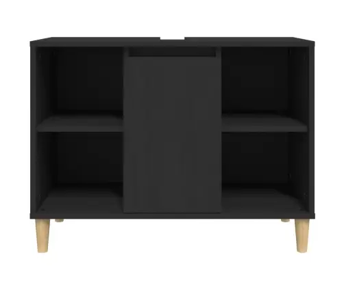 Izlietnes Skapītis, Melns, 80X33X60 Cm, Inženierijas Koks Vidaxl