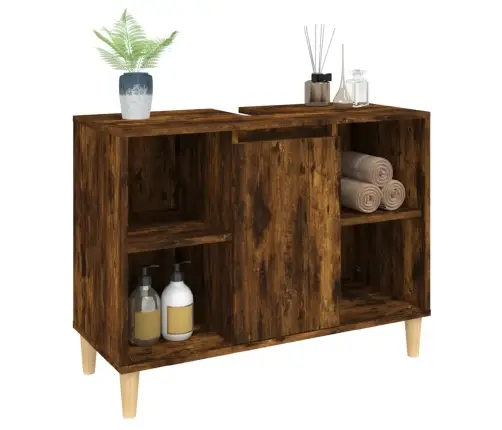 Izlietnes Skapītis, Ozolkoka, 80X33X60 Cm, Inženierijas Koks Vidaxl