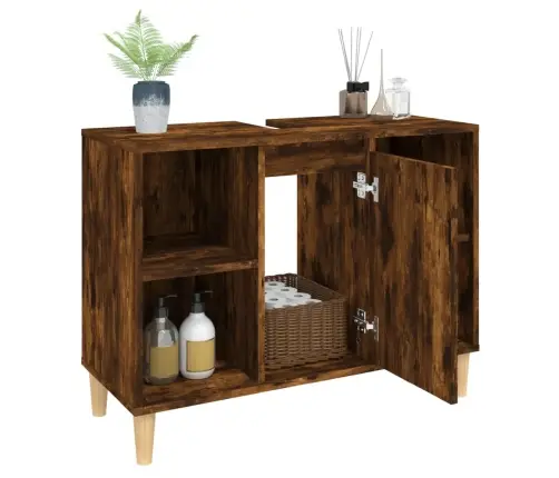 Izlietnes Skapītis, Ozolkoka, 80X33X60 Cm, Inženierijas Koks Vidaxl