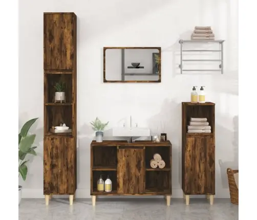 Izlietnes Skapītis, Ozolkoka, 80X33X60 Cm, Inženierijas Koks Vidaxl