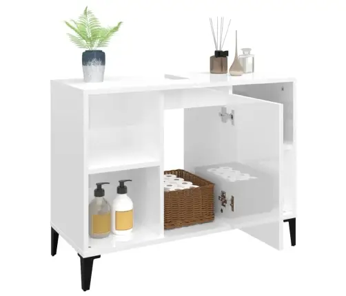 Izlietnes Skapītis, Balts, 80X33X60 Cm, Inženierijas Koks Vidaxl