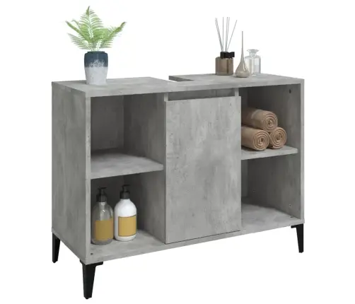 Izlietnes Skapītis, Betonpelēks, 80X33X60 Cm, Inženierijas Koks Vidaxl