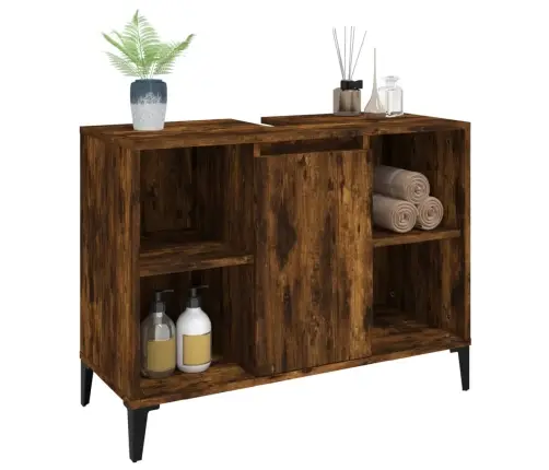 Spintelė Praustuvui, Dūminio Ąžuolo, 80X33X60cm Mediena