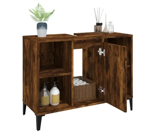 Spintelė Praustuvui, Dūminio Ąžuolo, 80X33X60cm Mediena