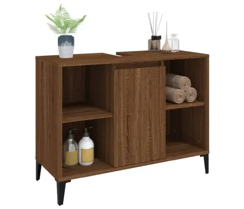 Spintelė Praustuvui, Ruda Ąžuolo, 80X33X60cm Apdirbta Mediena