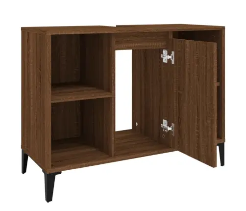 Spintelė Praustuvui, Ruda Ąžuolo, 80X33X60cm Apdirbta Mediena