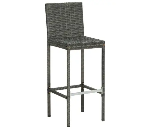 Bāra Krēsli Ar Matračiem, 6 Gab., Pelēka Pe Rotangpalma Vidaxl