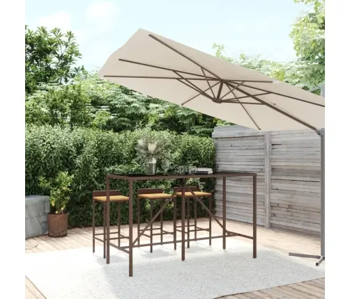 Baarilaud Klaasplaadiga, Pruun, 180 X 70 X 110 cm Polürotang