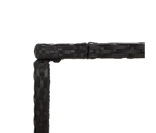 Bāra Galds, Stikla Virsma, Melns, 180X70X110 Cm, Pe Rotangpalma Vidaxl