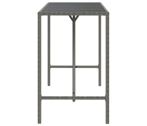 Stalas Su Stikliniu Stalviršiu, Pilkas, 180X70X110cm Ratanas