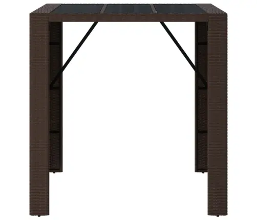 Baarilaud Klaasplaadiga, Pruun, 105 X 80 X 110 cm Polürotang
