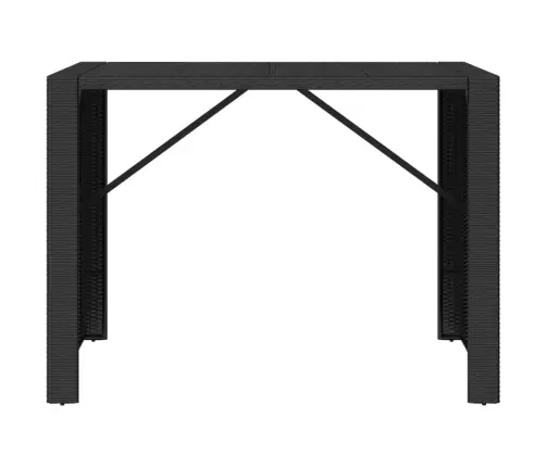 Baarilaud Klaasplaadiga, Must, 145X80X110 cm Polürotang