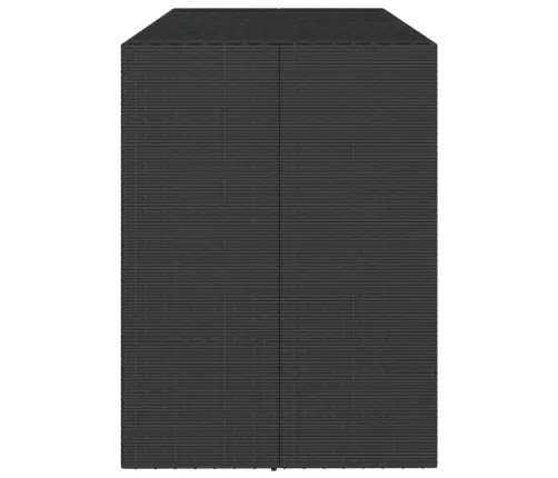 Bāra Galds, Stikla Virsma, Melns, 185X80X110 Cm, Pe Rotangpalma Vidaxl