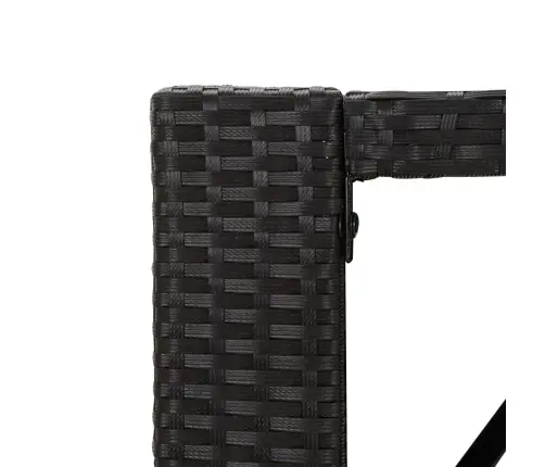 Bāra Galds, Stikla Virsma, Melns, 185X80X110 Cm, Pe Rotangpalma Vidaxl