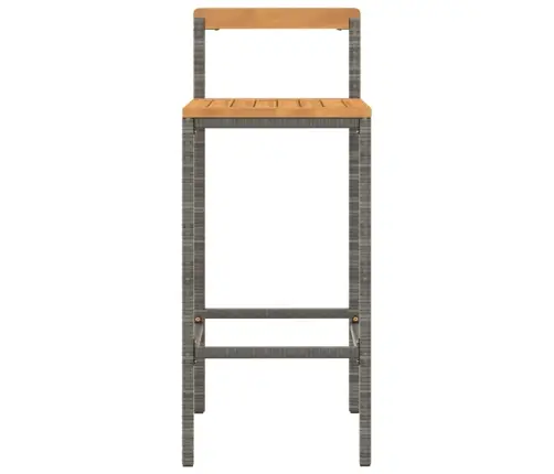 Baro Taburetės, 2Vnt., Pilkos, Poliratanas Ir Akacijos Masyvas
