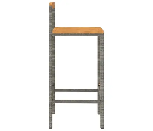 Baro Taburetės, 2Vnt., Pilkos, Poliratanas Ir Akacijos Masyvas