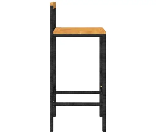 Bāra Krēsli, 4 Gab., Melna Pe Rotangpalma, Akācijas Masīvkoks Vidaxl